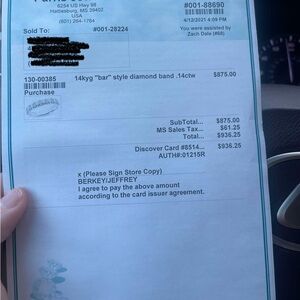 14k Yellow Gold Bar Style Diamond Band